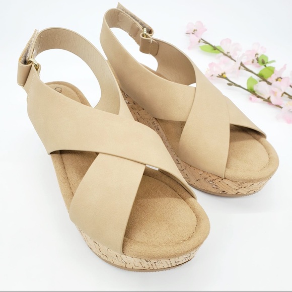 Beige Platform Sandal - Picture 3 of 6